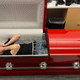 The best way to test out Swift’s casket was to take a nap in it.